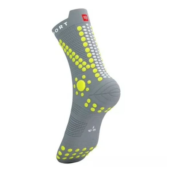 Compressport Unisex's Pro Racing Socks v4.0 Trail - Alloy/Primrose