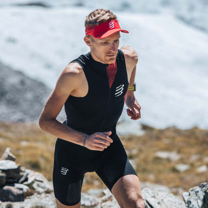 Áo chạy Trail Nam Compressport Trail Postural Tank Top - Đen/Đỏ (Black/Red)