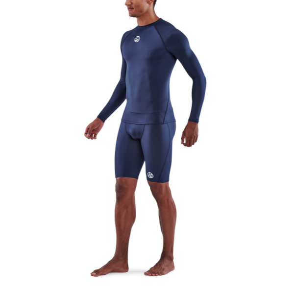Áo Bó Cơ Tay Dài Nam SKINS Compression Tops 1-Series - Xanh (Navy Blue)