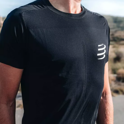 Áo chạy bộ Nam Compressport Performance SS Tshirt - Đen/Trắng (Black/White)