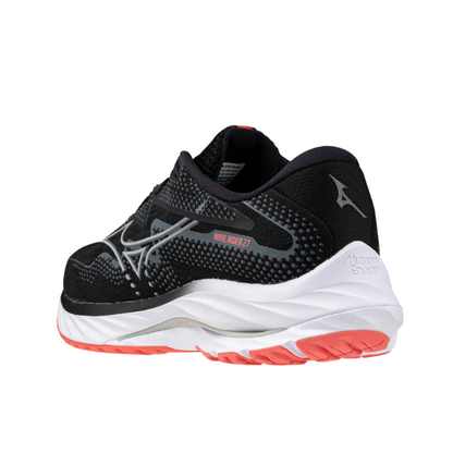 Giày chạy bộ Nữ Mizuno Wave Rider 27 - Đen (Black/Nickel/Dubarry)