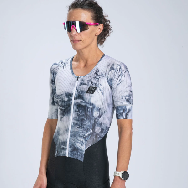 Đồ Ba môn Nữ Zoot Women's Elite Tri Aero Fz Racesuit - Vapor White