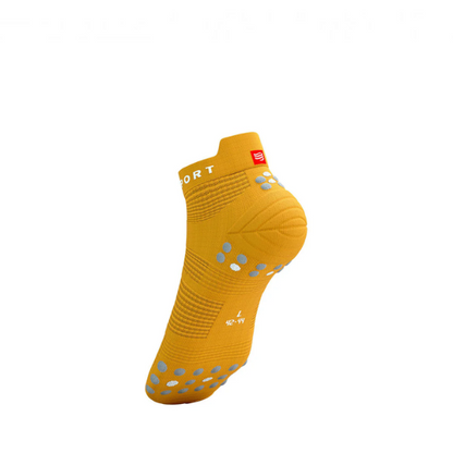 Tất chạy bộ Compressport Unisex's Pro Racing Socks v4.0 Run Low - Vàng (Citrus/Alloy)