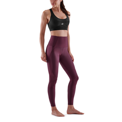 Quần Dài Bó Cơ Nữ SKINS Compression 3-Series - Burgundy