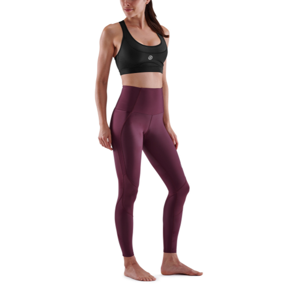 Quần Dài Bó Cơ Nữ SKINS Compression 3-Series - Burgundy