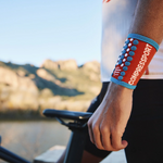 Compressport Unisex's Sweatbands 3D.Dots Uniq Size - Orangeade/Fjord Blue