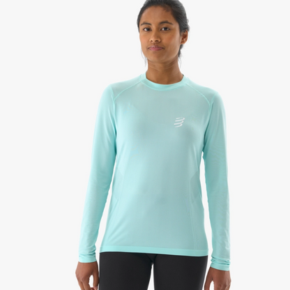 Áo chạy bộ Nữ Compressport Performance Long Sleeve Tshirt W - Xanh (Shell Blue)