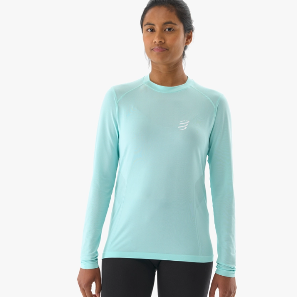 Compressport Women's Performance Long Sleeve Tshirt W - Shell Blue