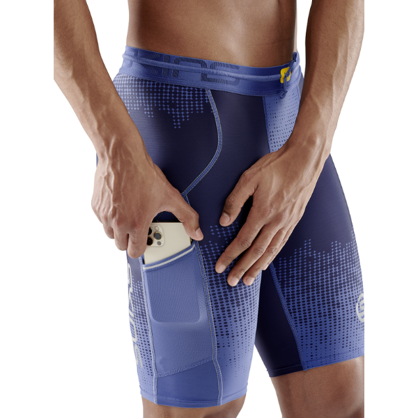 Quần Ngắn Bó Cơ Nam SKINS Compression 3-Series - Xanh Đen (Dot Fade Blue)