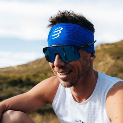 Băng đô thể thao Compressport Unisex's Headband On/Off - Xanh (Dazz Blue)