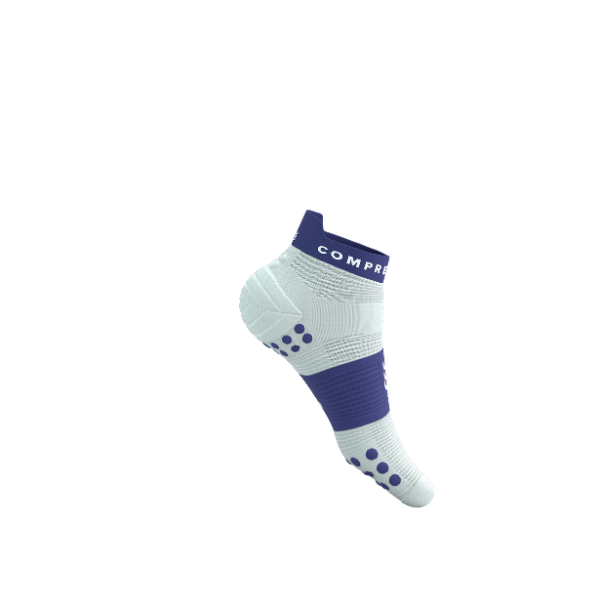 Tất Chạy Bộ Compressport Pro Racing Socks v4.0 Run Low - Star White/Orient Blue