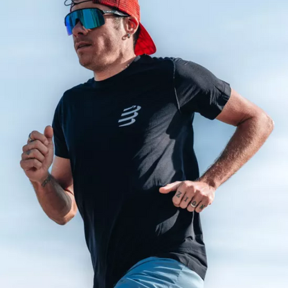 Áo chạy bộ Nam Compressport Performance SS Tshirt - Đen/Trắng (Black/White)