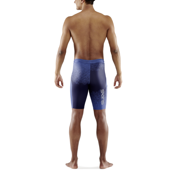 Quần Ngắn Bó Cơ Nam SKINS Compression 3-Series - Xanh Đen (Dot Fade Blue)