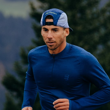 Áo chạy Trail Nam Compressport Tshirt Merino - Xanh Poseidon