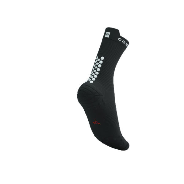 Tất Chạy Bộ Compressport Pro Racing Socks v4.0 Run High - Đen (Black/White)