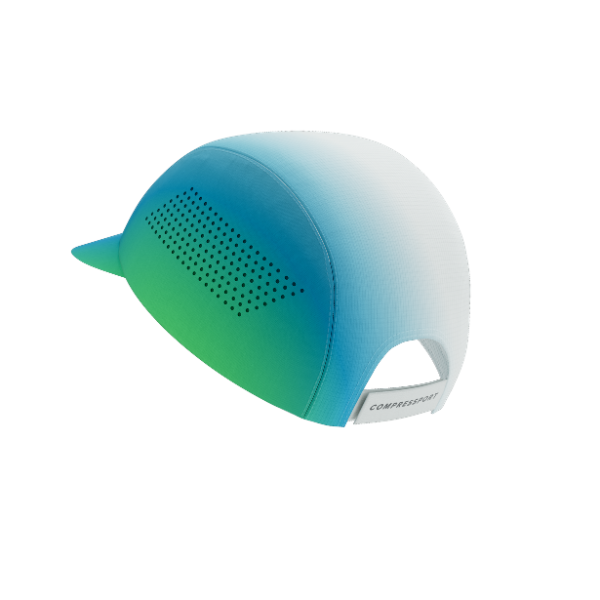 Mũ Chạy Bộ Compressport Pro Racing Cap - Star White/Blue Green