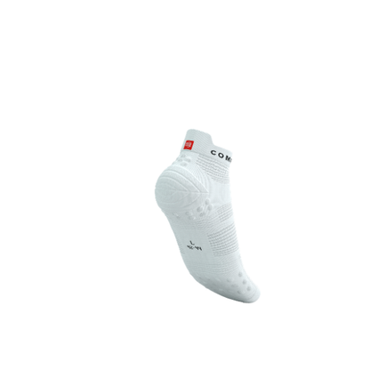 Tất Chạy Bộ Compressport Pro Racing Socks v4.0 Run Low - Trắng (White/Black)