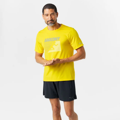 Áo chạy bộ Nam Saucony Stopwatch Graphic Canary - Vàng (Canary)