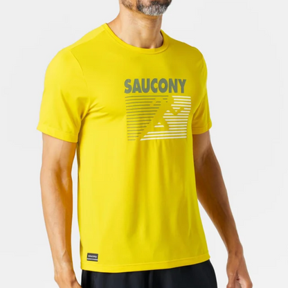 Áo chạy bộ Nam Saucony Stopwatch Graphic Canary - Vàng (Canary)