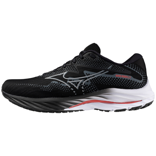 Giày chạy bộ Nam Mizuno Wave Rider 27 - Đen (Black/Nickel/Cayenne)