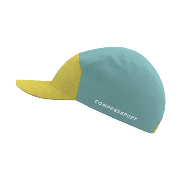 Mũ Chạy Bộ Compressport 5 Panel Light Cap - Vàng Lemon/Ether