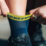 Compressport Unisex's Pro Racing Socks v4.0 Run Low - Blues/Green Sheen