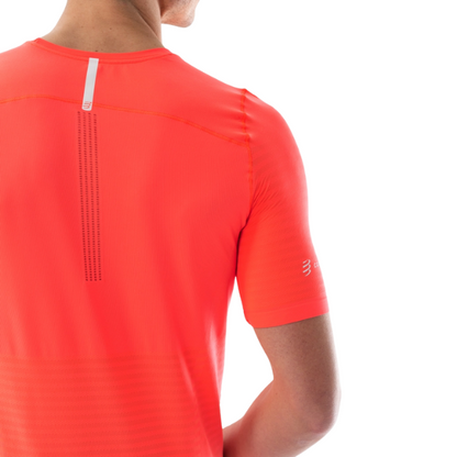 Áo chạy bộ Nam Compressport Pro Racing SS Tshirt - Đỏ (Fluo Red)