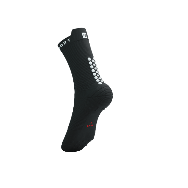 Tất Chạy Bộ Compressport Pro Racing Socks v4.0 Run High - Đen (Black/White)
