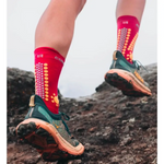 Compressport Unisex's Pro Racing Socks v4.0 Trail - Persian Red/Blazing Orange