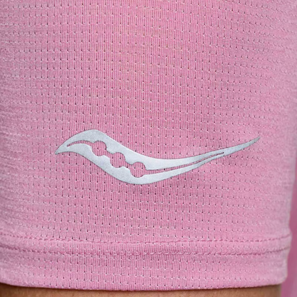 Áo chạy bộ Nữ Saucony Stopwatch Short Sleeve - Hồng (Orhorchid Heather)