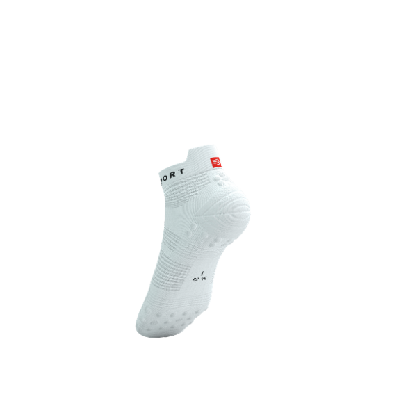 Tất Chạy Bộ Compressport Pro Racing Socks v4.0 Run Low - Trắng (White/Black)