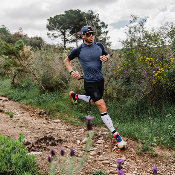 Áo chạy Trail Nam Compressport Trail Racing Postural SS Top - Xanh (Indigo/Blues)