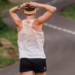 Áo chạy bộ Nữ Compressport Performance Singlet - Trắng/Cam (Buff Orange)