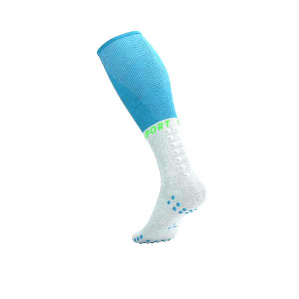 Tất chạy bộ Compressport Full Socks Oxygen - Xanh (Norse Blue/Neon Green)