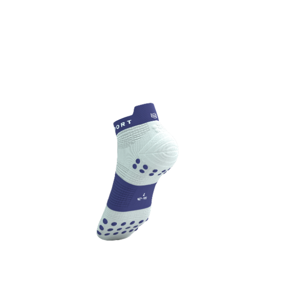 Tất Chạy Bộ Compressport Pro Racing Socks v4.0 Run Low - Star White/Orient Blue
