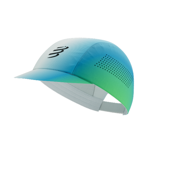 Mũ Chạy Bộ Compressport Pro Racing Cap - Star White/Blue Green