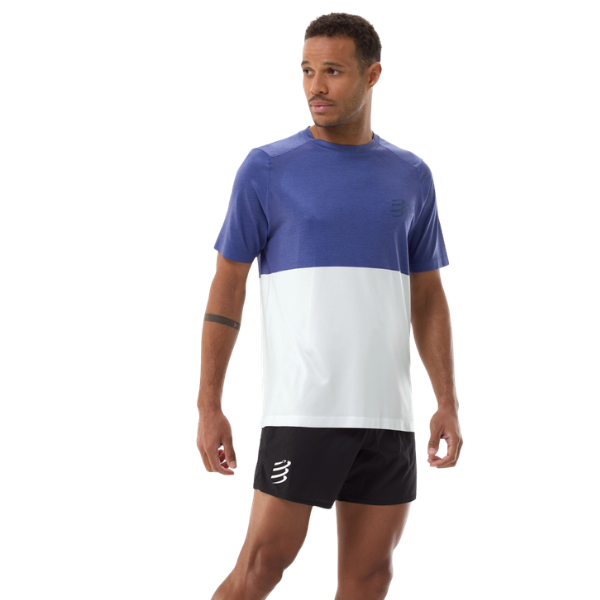 Áo chạy Bộ Nam Compressport Performance SS Tshirt - Xanh Orient Blue