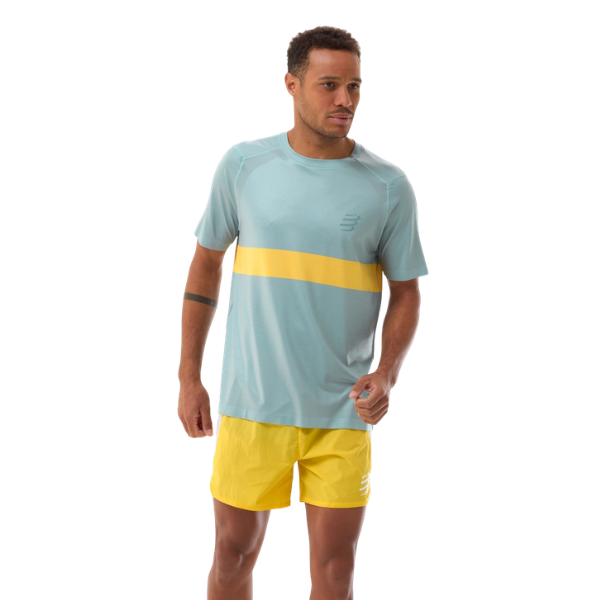 Áo chạy Bộ Nam Compressport Performance SS Tshirt - Ether/Lemon