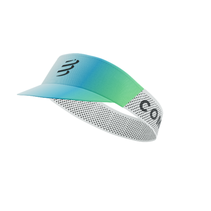Mũ Chạy Bộ Compressport Pro Racing Visor - Star White/Blue Green