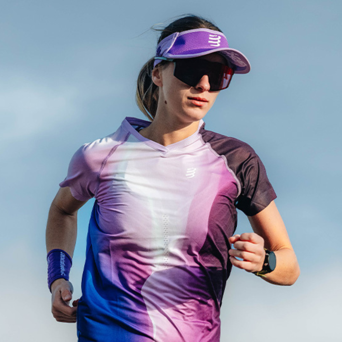 Áo chạy bộ Nữ Compressport Perfromance SS T-Shirt W - Tím (Royal Lilac/White)