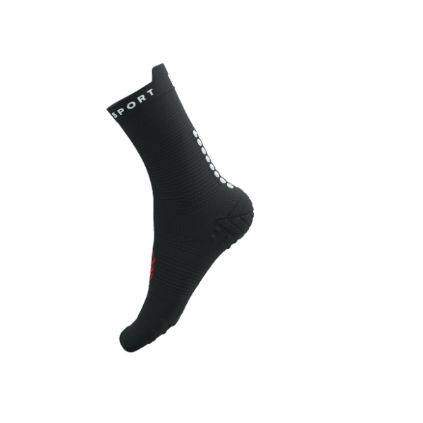 Tất Chạy Bộ Compressport Pro Racing Socks v4.0 Run High - Đen (Black/White)