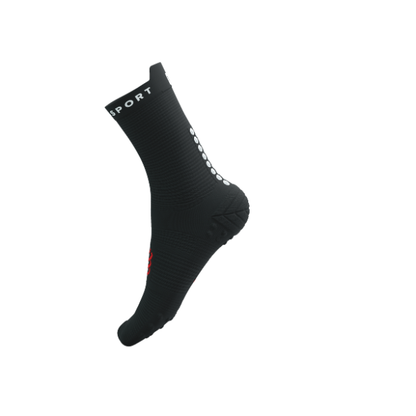 Tất Chạy Bộ Compressport Pro Racing Socks v4.0 Run High - Đen (Black/White)