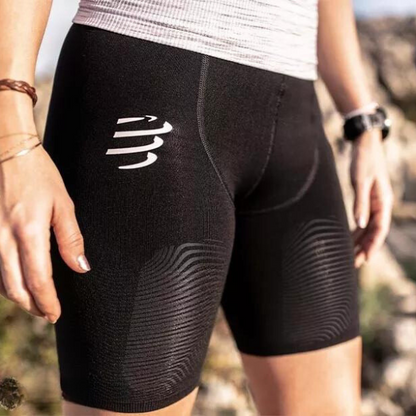 Quần chạy Trail Nữ Compressport Trail Under Control Short - Đen (Black)