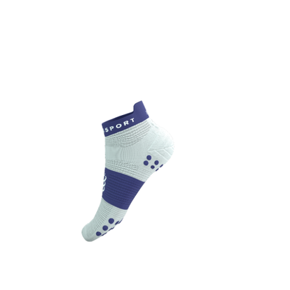 Tất Chạy Bộ Compressport Pro Racing Socks v4.0 Run Low - Star White/Orient Blue