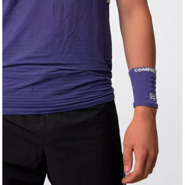 Băng bảo vệ cổ tay Compressport Unisex's Sweatbands 3D.Dots - Xanh Orient