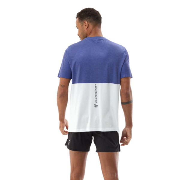 Áo chạy Bộ Nam Compressport Performance SS Tshirt - Xanh Orient Blue