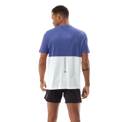 Áo chạy Bộ Nam Compressport Performance SS Tshirt - Xanh Orient Blue
