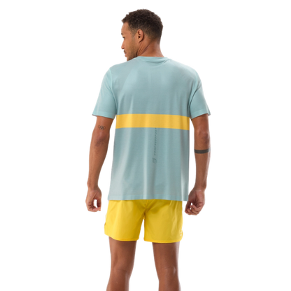 Áo chạy Bộ Nam Compressport Performance SS Tshirt - Ether/Lemon