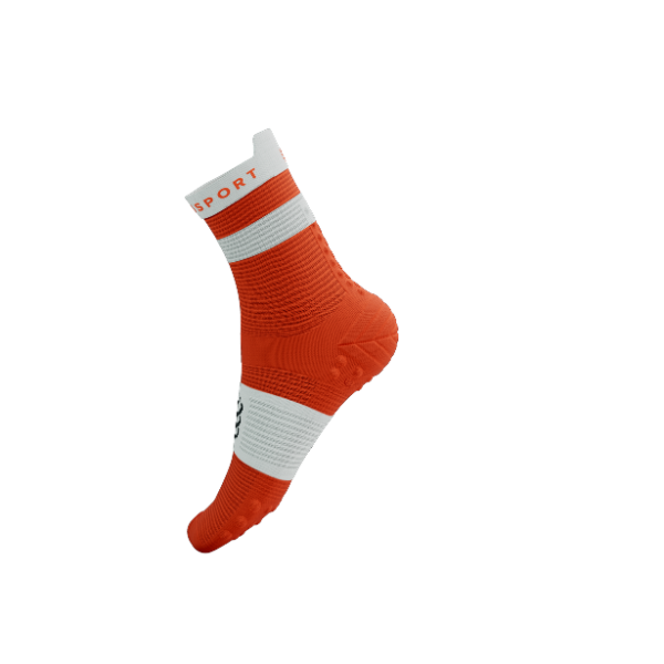 Tất Chạy Bộ Compressport Pro Racing Socks v4.0 Run High - Tigerlily/White