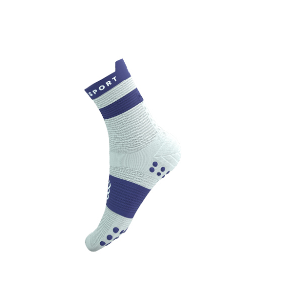 Tất Chạy Bộ Compressport Pro Racing Socks v4.0 Run High - Xanh/Trắng (Star White/Oriental Blue)